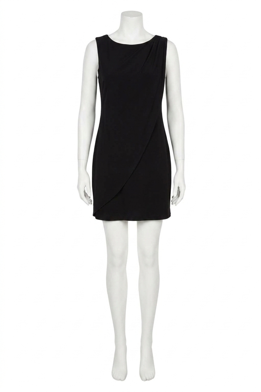 NEW KENSIE shoulder detail back key hole sleeveless shift dress in black